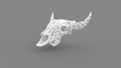 Tallado - Buffalo Skull - 3D White
