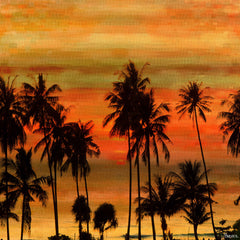 Palms Against Gold Sky