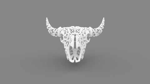 Tallado - Buffalo Skull - 3D White