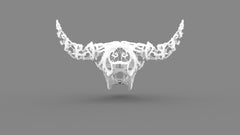 Tallado - Buffalo Skull - 3D White
