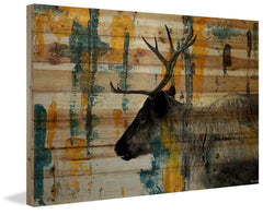 Teal Yellow Reindeer