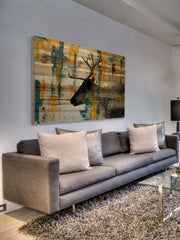 Teal Yellow Reindeer