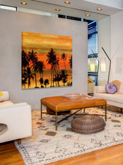 Palms Against Gold Sky