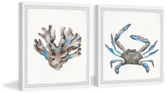 Luminous Crab and Coral Diptych