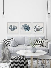 Bluish-Gray Sea Triptych