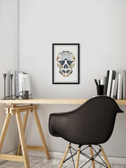 Yellow Kaleidoscope Butterfly Skull