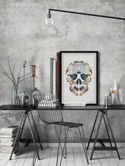 Yellow Kaleidoscope Butterfly Skull