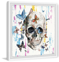 Colorful Happy Butterfly Skull