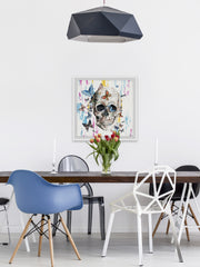 Colorful Happy Butterfly Skull