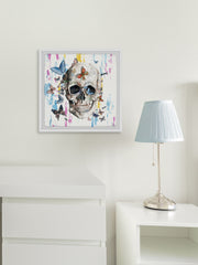 Colorful Happy Butterfly Skull
