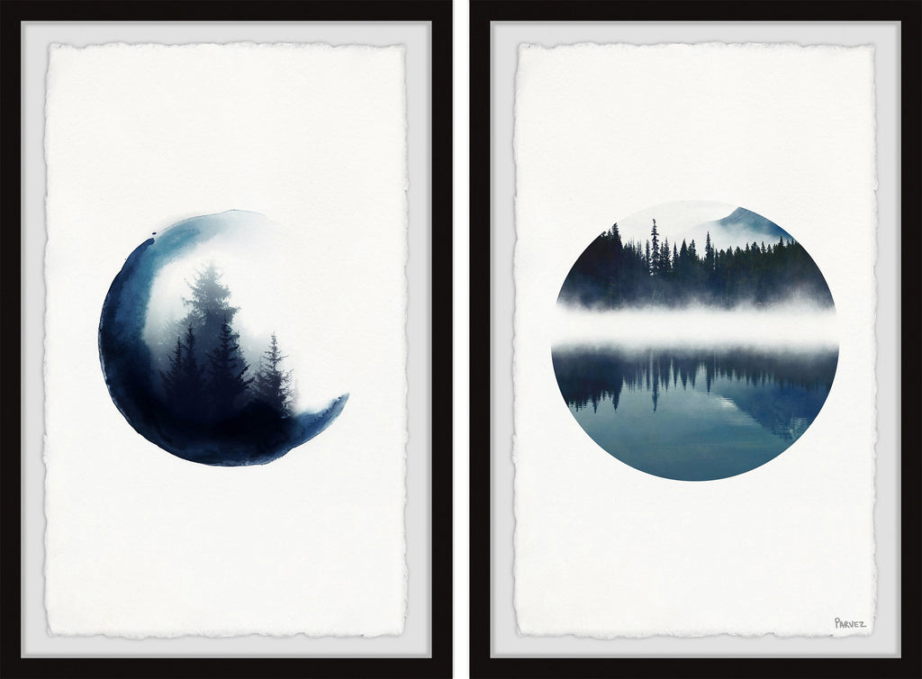Forest Mountain Reflection Diptych