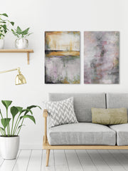 Pink and Yellow Smokes Diptych