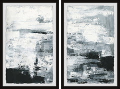 Black and White Smudges II Diptych
