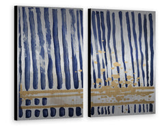 Blue Verticals Diptych