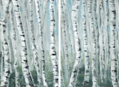 Skinny Tree Trunks III Diptych