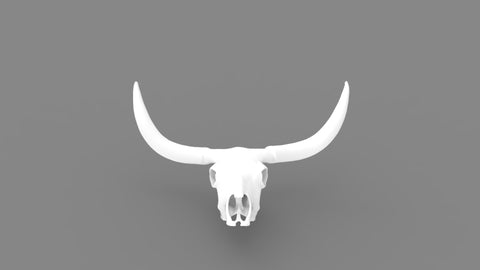 Texit - Texas Longhorn Skull - 3D White