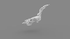 Canones Creek - Texas Longhorn Skull - 3D White